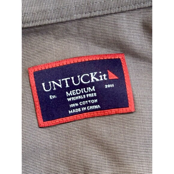 UNTUCKit Sangiovese 100% Cotton Wrinkle Free Button Down Shirt Gray Medium EUC!! - Picture 4 of 6